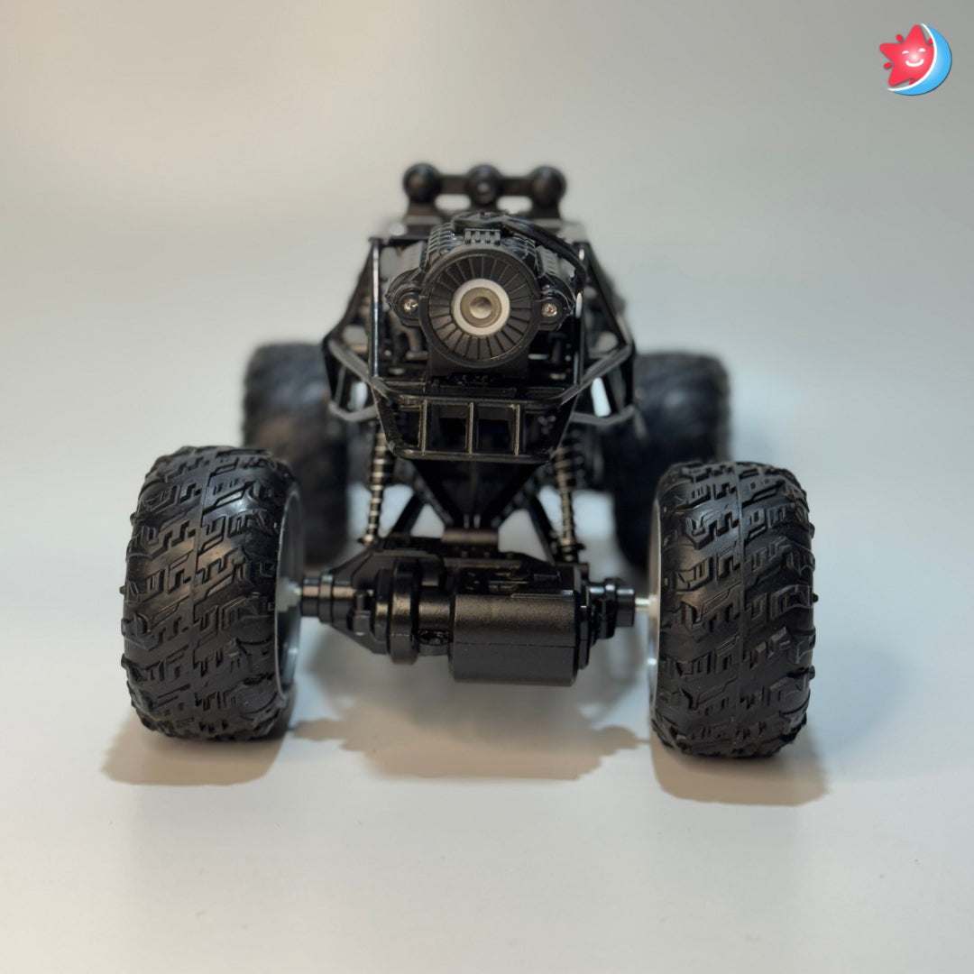Remote control monster truck rock crawler with big wheels Black