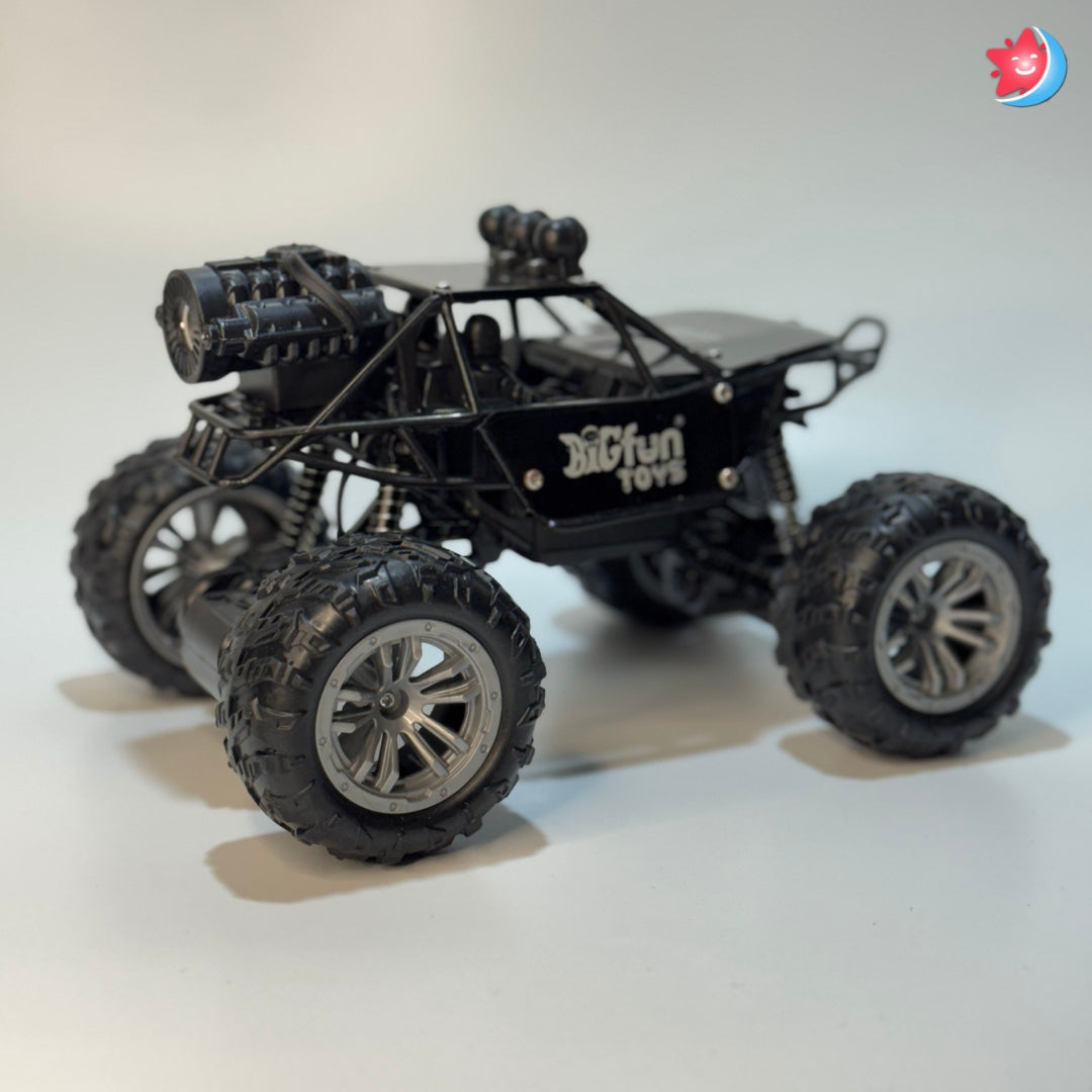 Remote control monster truck rock crawler with big wheels Black