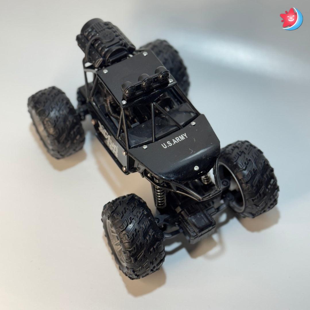 Remote control monster truck rock crawler with big wheels Black
