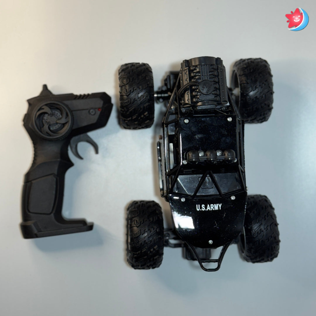 Remote control monster truck rock crawler with big wheels Black