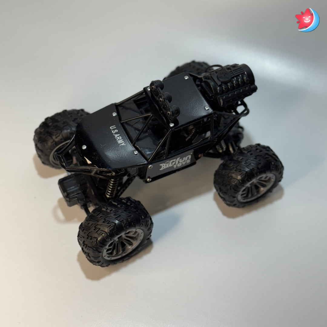 Remote control monster truck rock crawler with big wheels Black