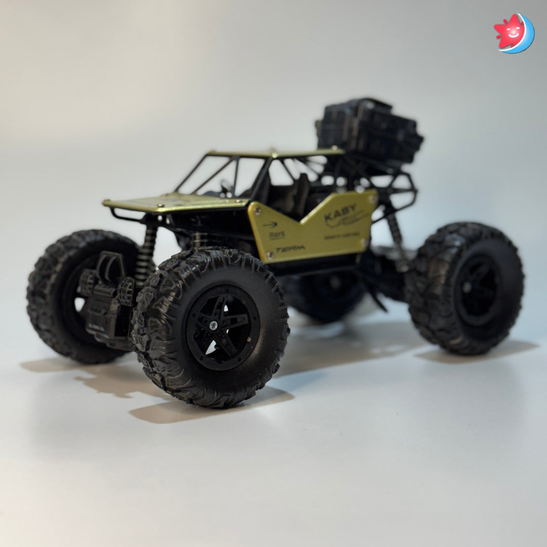 Remote control monster truck rock crawler with big wheels Olive Green