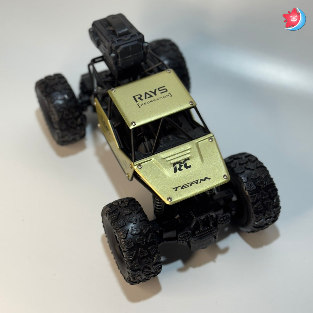 Remote control monster truck rock crawler with big wheels Olive Green