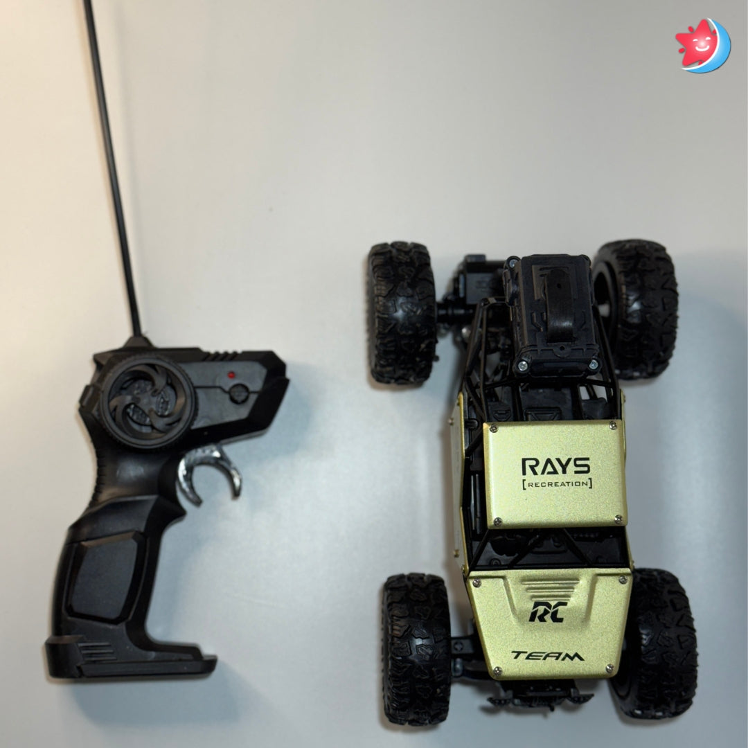 Remote control monster truck rock crawler with big wheels Olive Green