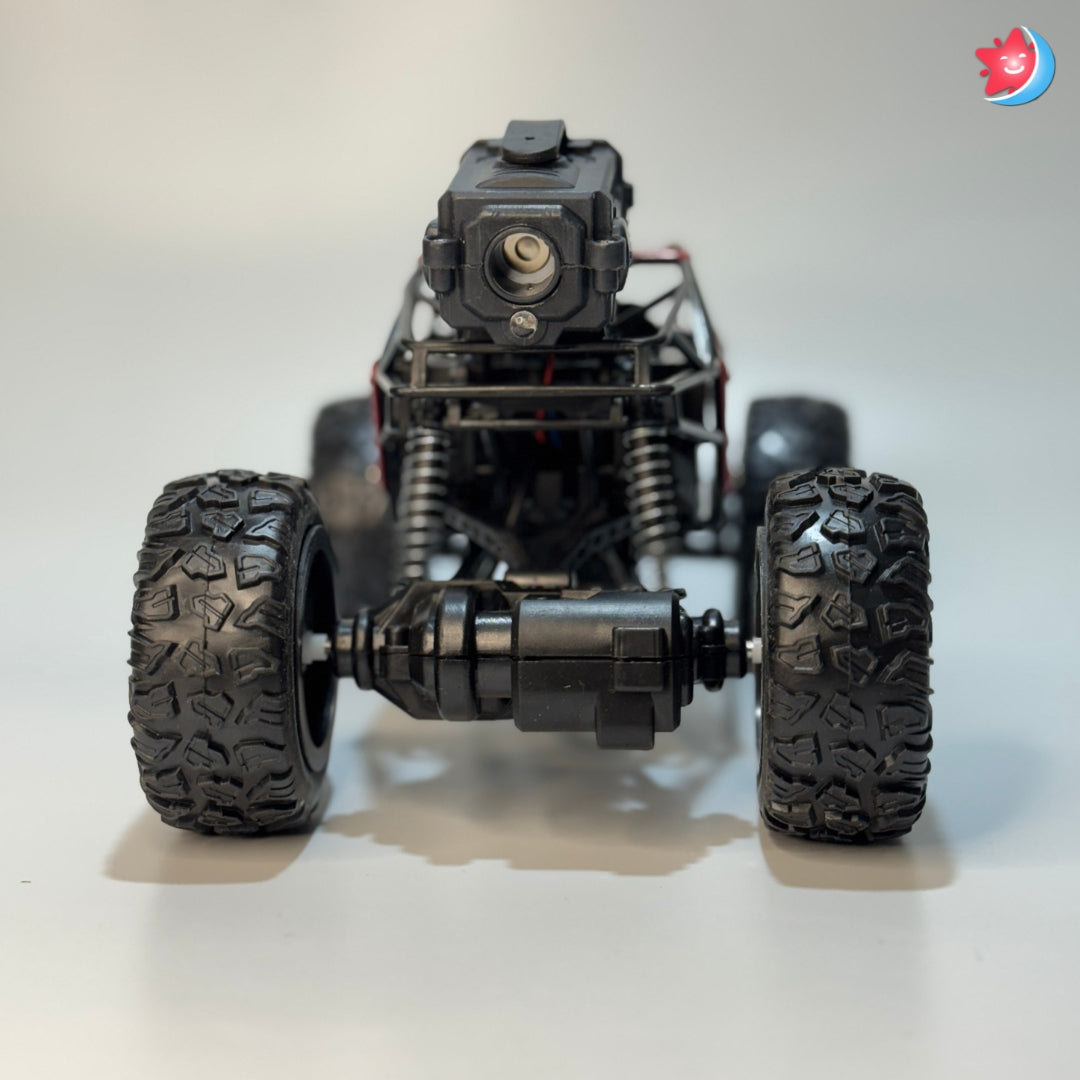 Remote control monster truck rock crawler with big wheels Red