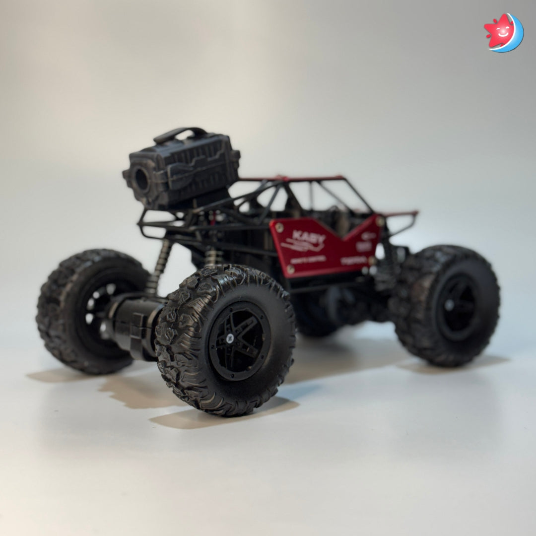Remote control monster truck rock crawler with big wheels Red