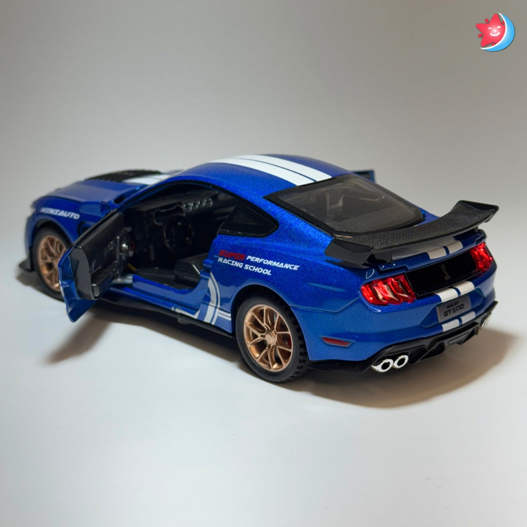 Ford Mustang Shelby GT500 1:32 scale diecast model car with openable doors, pull back action, light and music