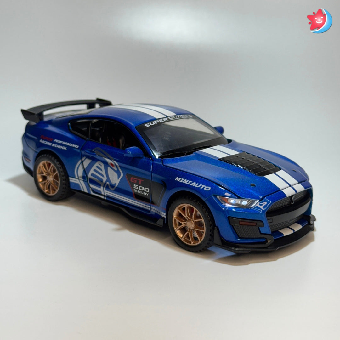 Ford Mustang Shelby GT500 1:32 scale diecast model car with openable doors, pull back action, light and music