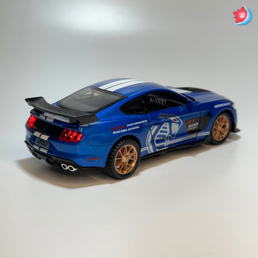 Ford Mustang Shelby GT500 1:32 scale diecast model car with openable doors, pull back action, light and music