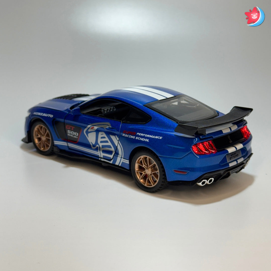 Ford Mustang Shelby GT500 1:32 scale diecast model car with openable doors, pull back action, light and music