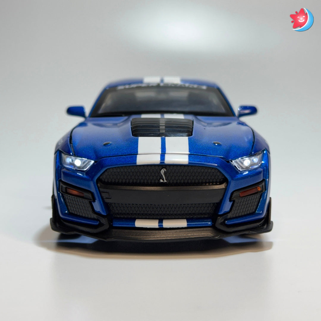 Ford Mustang Shelby GT500 1:32 scale diecast model car with openable doors, pull back action, light and music