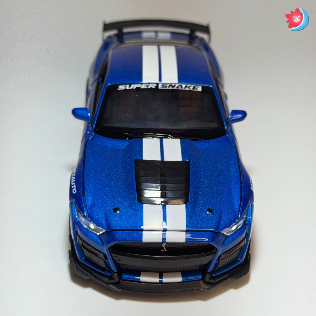 Ford Mustang Shelby GT500 1:32 scale diecast model car with openable doors, pull back action, light and music