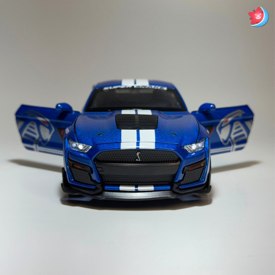 Ford Mustang Shelby GT500 1:32 scale diecast model car with openable doors, pull back action, light and music