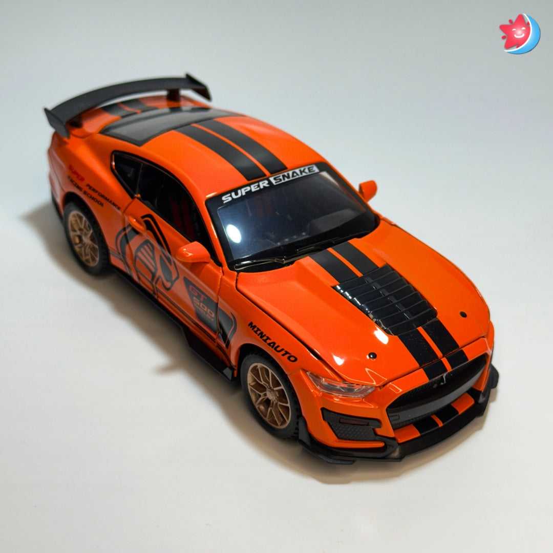 Ford Mustang Shelby GT500 1:32 scale diecast model car with openable doors, pull back action, light and music