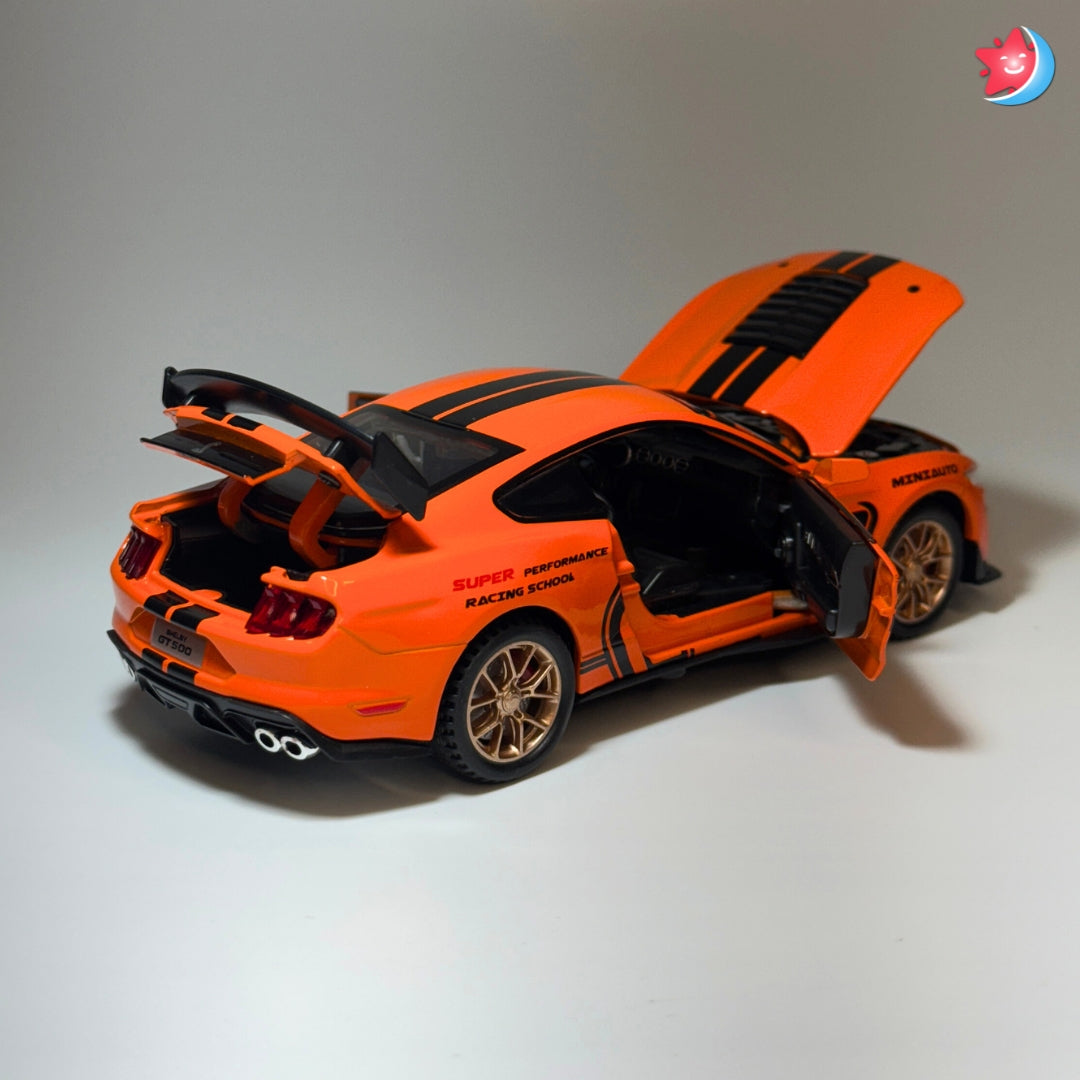 Ford Mustang Shelby GT500 1:32 scale diecast model car with openable doors, pull back action, light and music