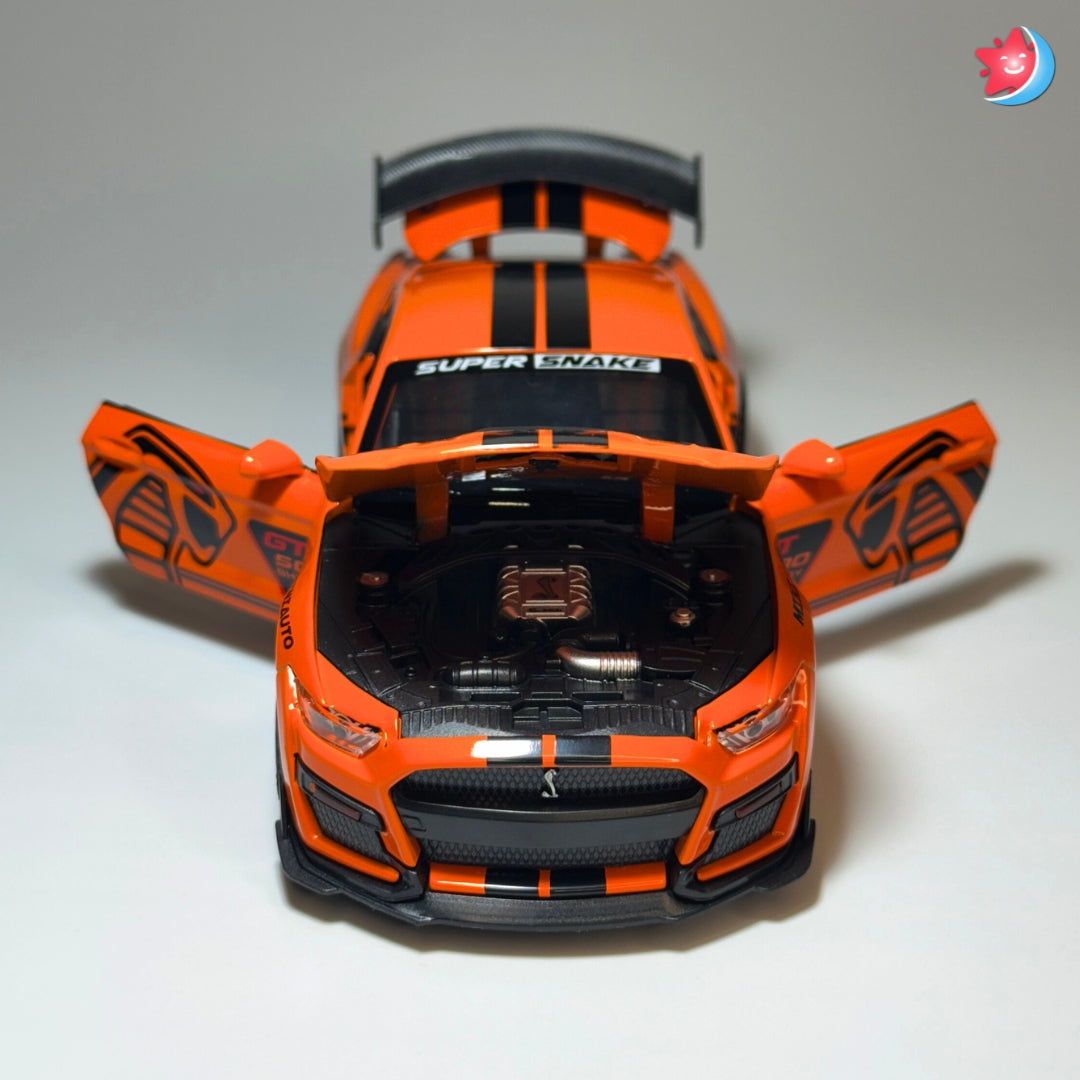 Ford Mustang Shelby GT500 1:32 scale diecast model car with openable doors, pull back action, light and music