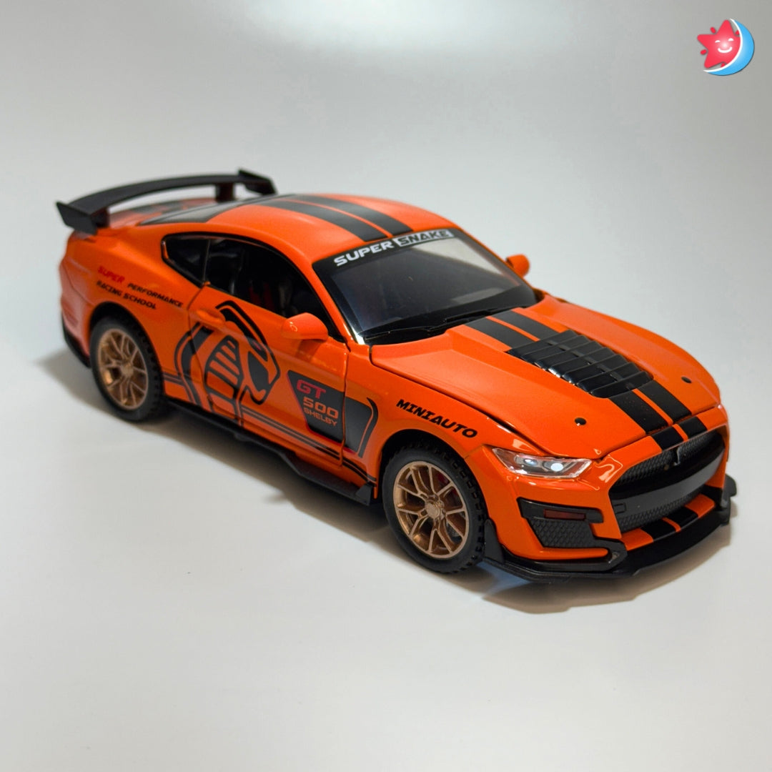 Ford Mustang Shelby GT500 1:32 scale diecast model car with openable doors, pull back action, light and music