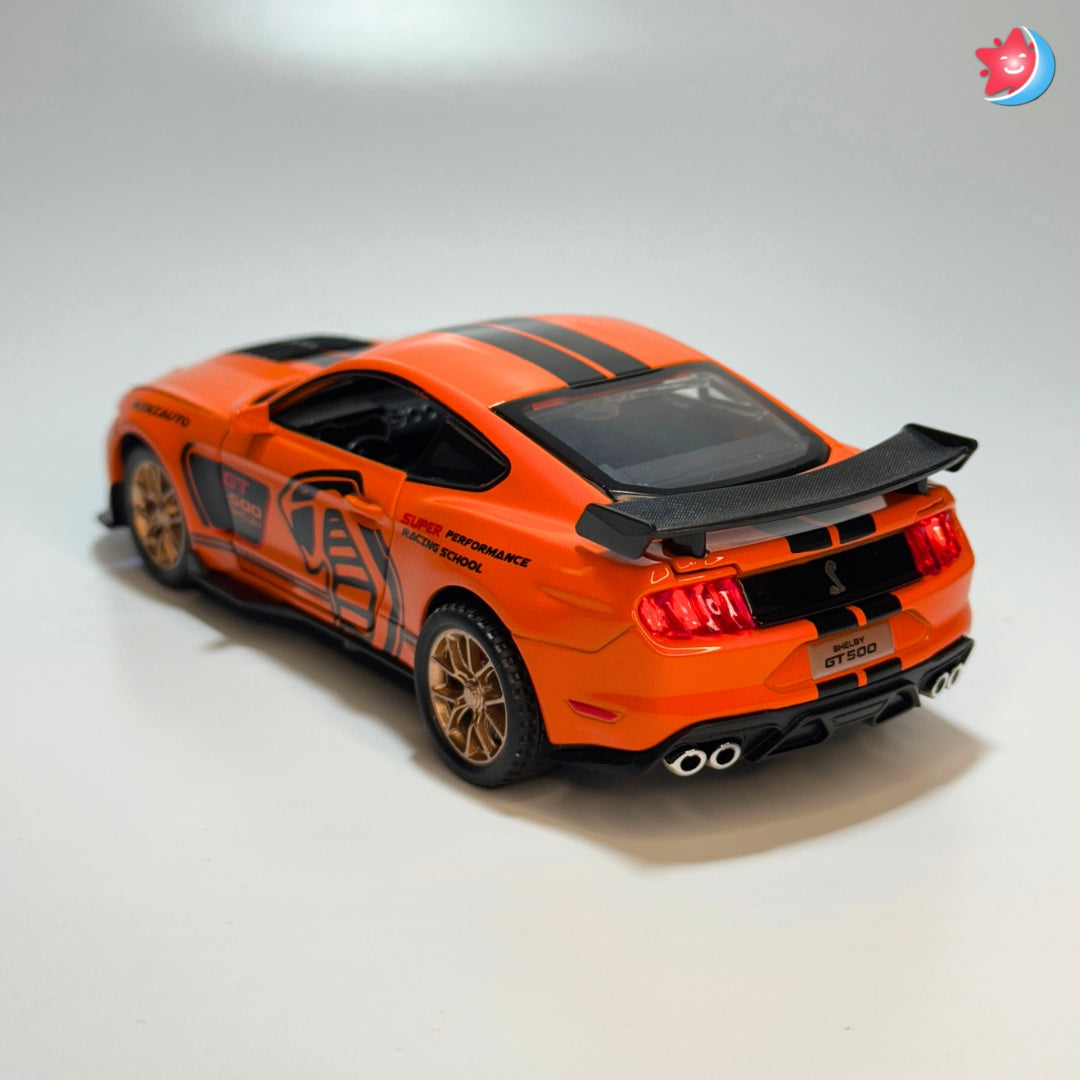 Ford Mustang Shelby GT500 1:32 scale diecast model car with openable doors, pull back action, light and music