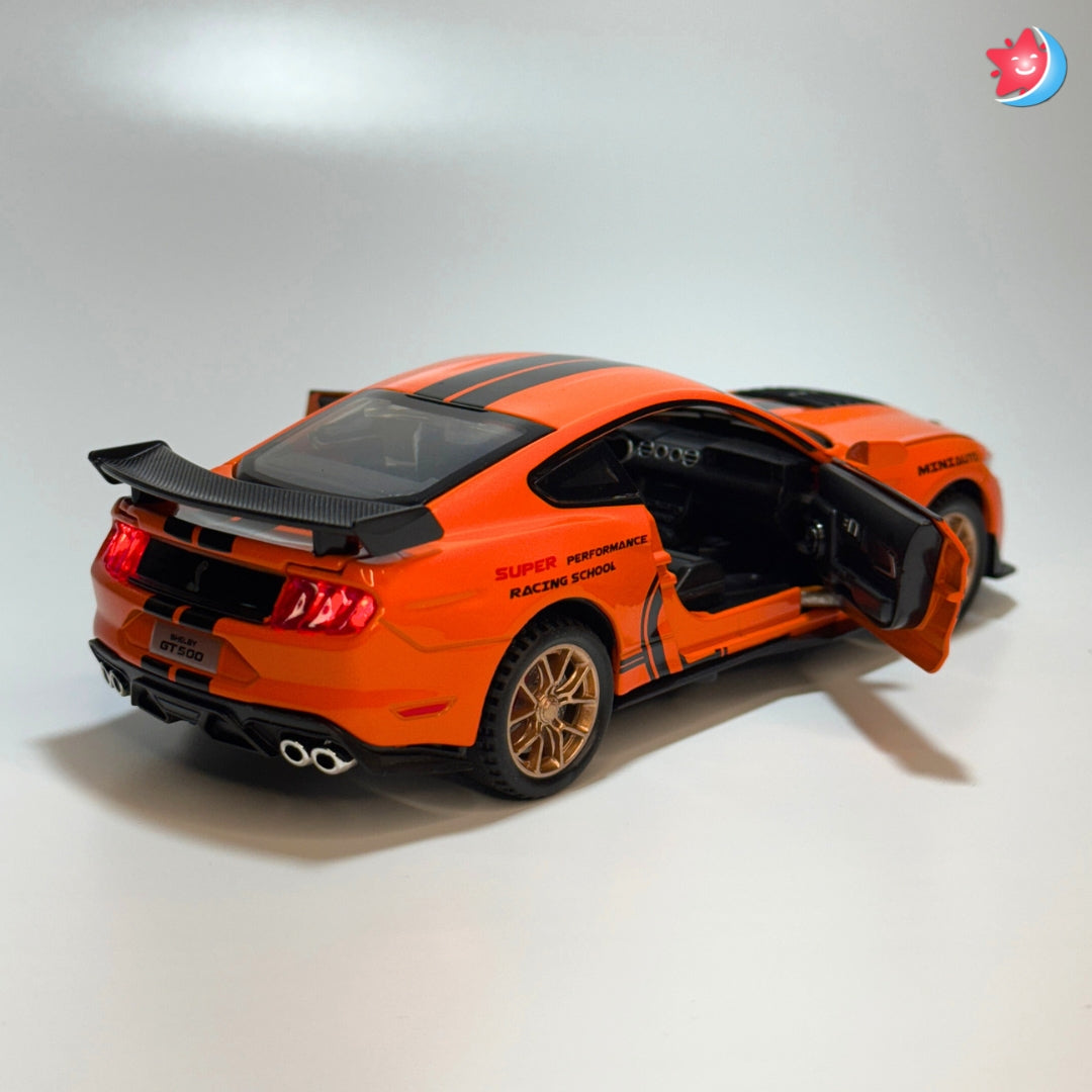 Ford Mustang Shelby GT500 1:32 scale diecast model car with openable doors, pull back action, light and music