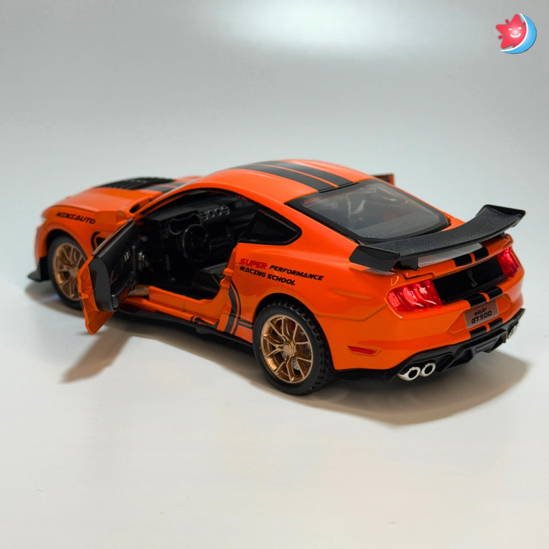 Ford Mustang Shelby GT500 1:32 scale diecast model car with openable doors, pull back action, light and music