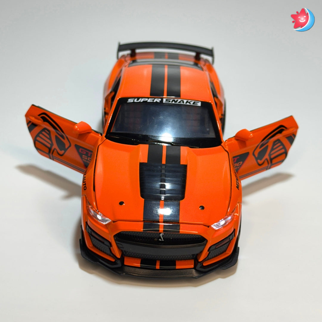 Ford Mustang Shelby GT500 1:32 scale diecast model car with openable doors, pull back action, light and music